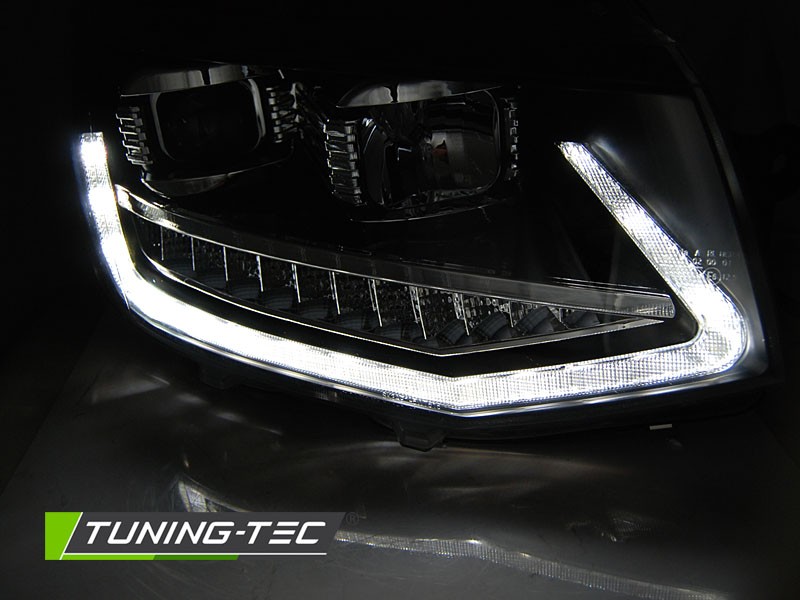 PŘEDNÍ SVĚTLOMETY, SVĚTLA, LAMPY VW T6 2015-, TUBE, DRL, SEQ, ČERNÉ