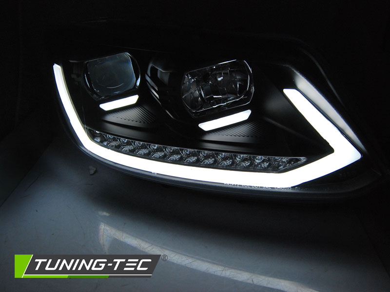 Přední světla VW Touran II 10-15 černá TUBE LIGHT TRU DRL SEQ