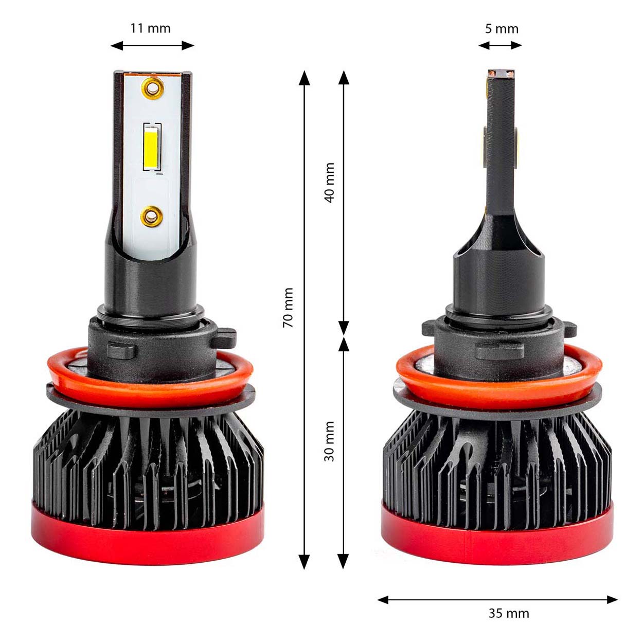 LED žárovky H8/H9/H11, 3100 LM/6000 K 2ks, AMiO