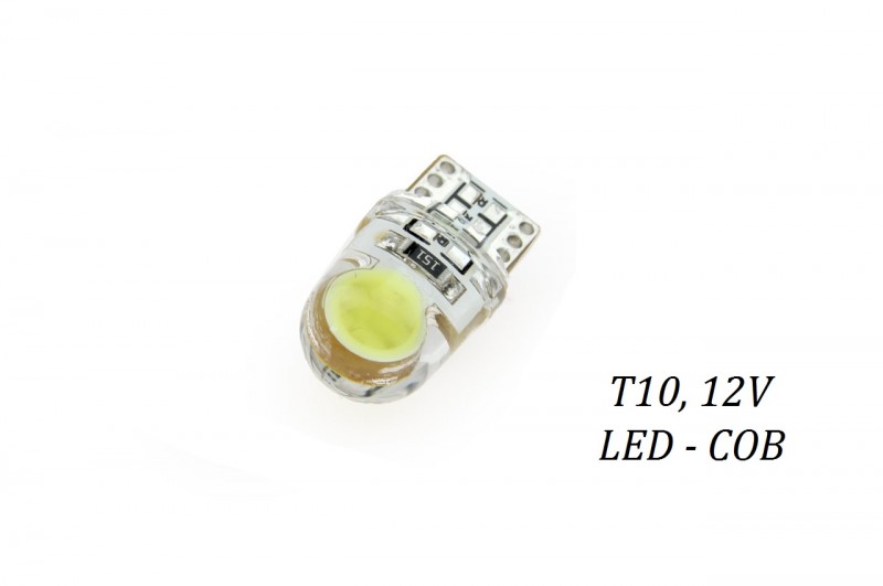 LED ŽÁROVKY T10 (W5W) 2XLED COB 12V, BÍLÁ (2 ks) AMIO