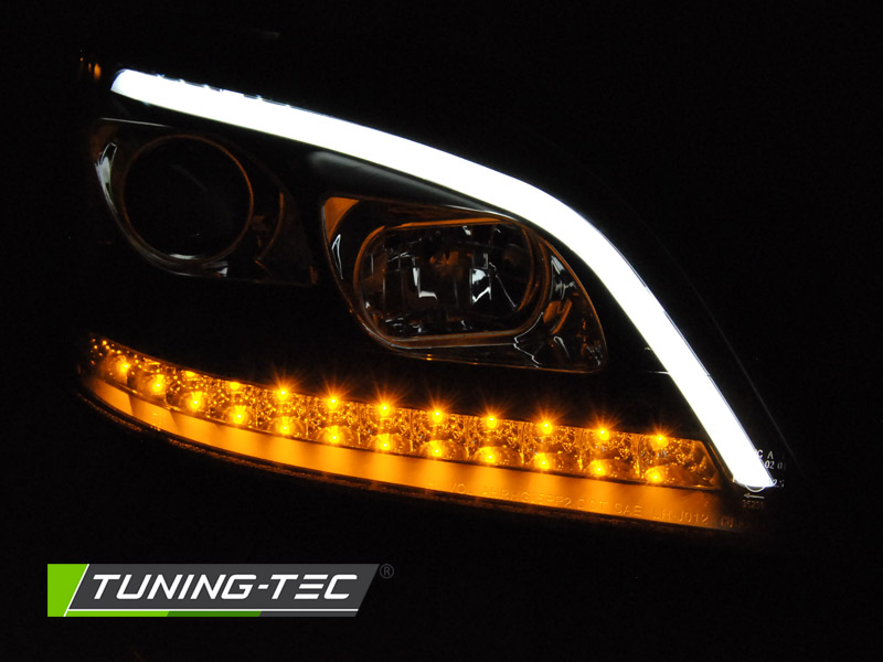 PŘEDNÍ SVĚTLA, SVĚTLOMETY, LAMPY MERCEDES W164 ML, 2005-2007, S DYNAMICKÝMI BLINKRY, ČERNÉ