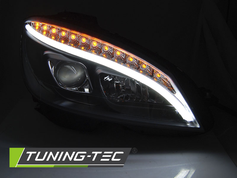 Přední světla Mercedes Benz W204, C-classe 07-10 - TUBE LIGHT H7 černá