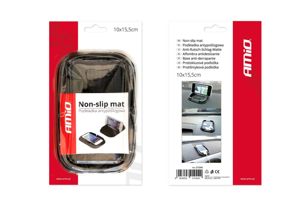 Protiskluzová podložka do auta, 12 x 10 x 3 cm  AMIO