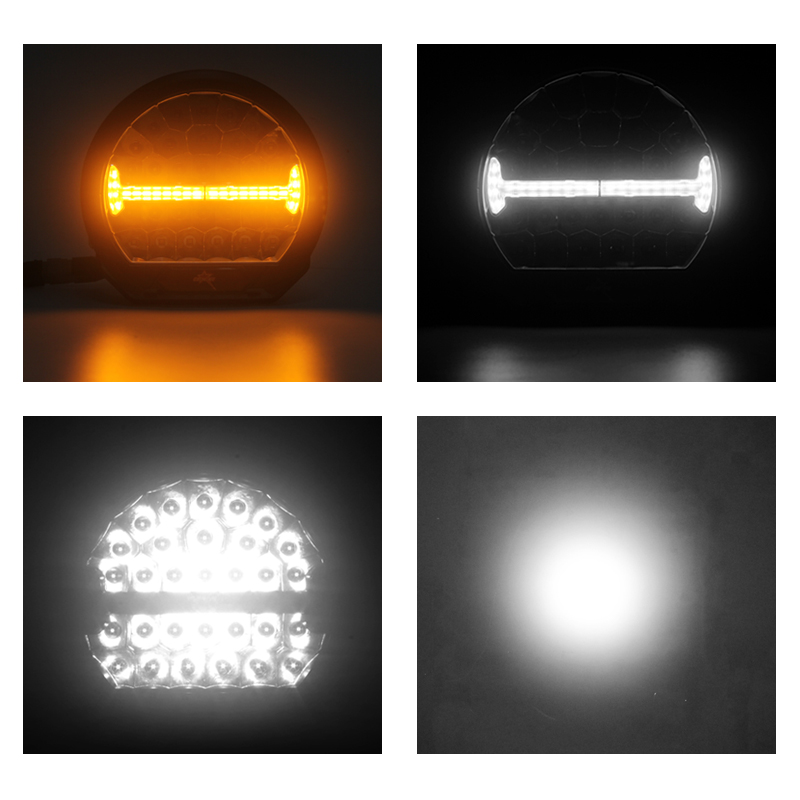 LED světlo kulaté s pozičním a výstražným světlem, 141W, ECE R7/R10/R112