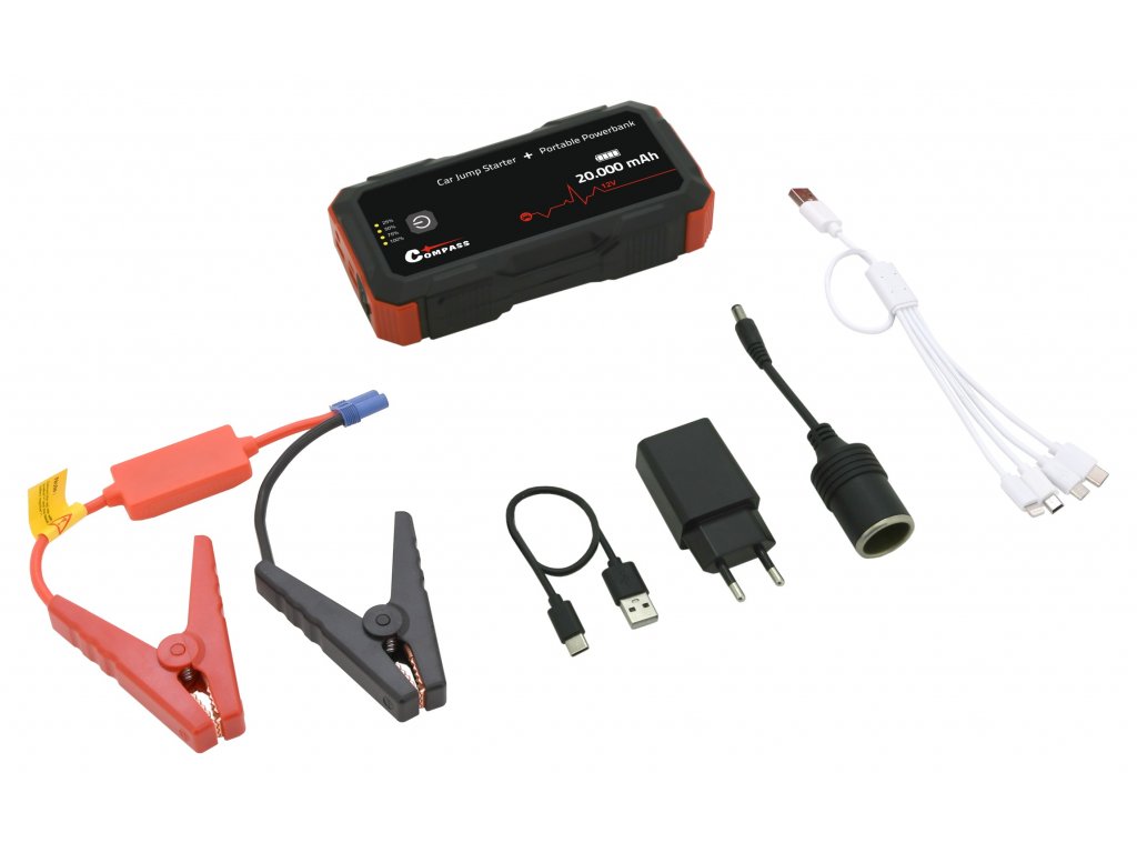 Powerbanka s funkcí JUMP STARTER 20.000mAh 2000A - Compass