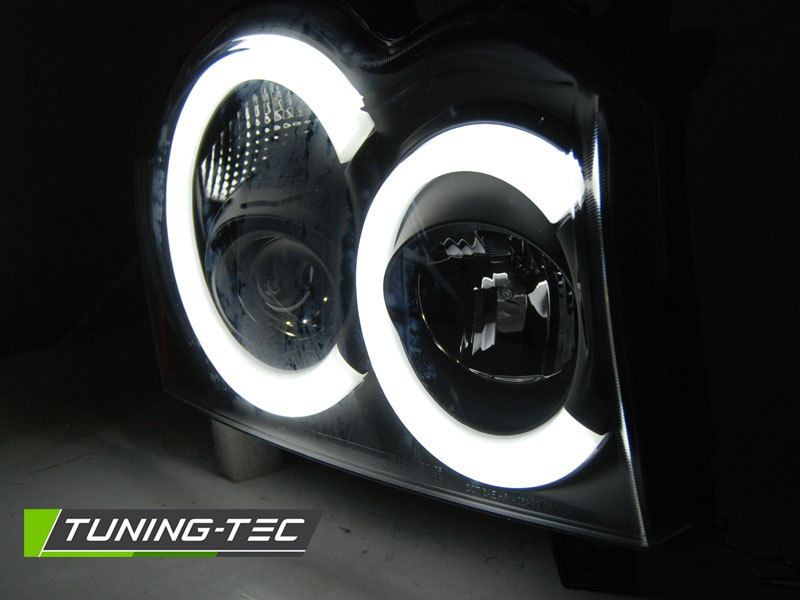PŘEDNÍ SVĚTLOMETY, SVĚTLA, LAMPY CHRYSLER JEEP GRAND CHEROKEE 2005-2008, ČERNÁ ZÁŘIVKA