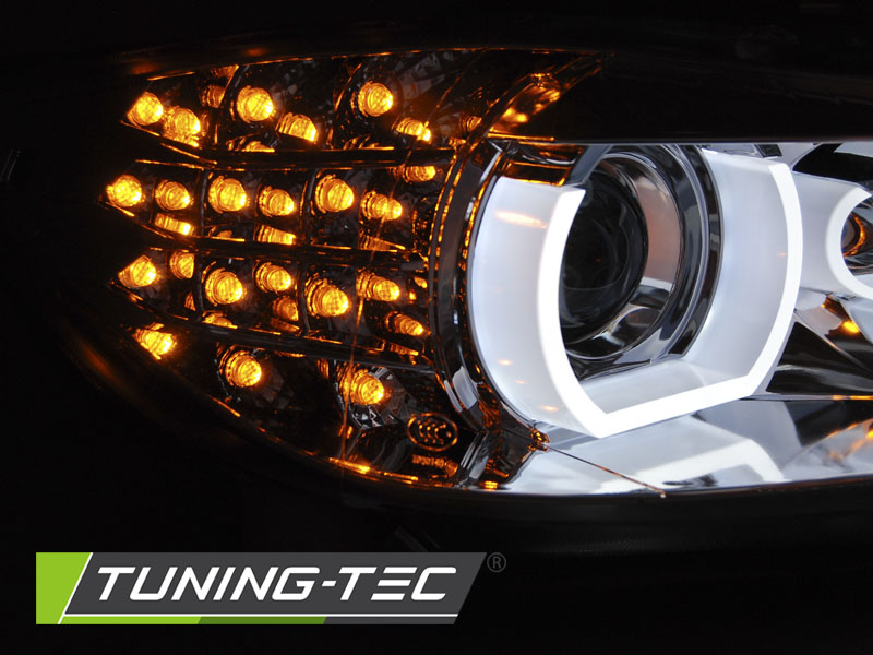 PŘEDNÍ SVĚTLOMETY, SVĚTLA, LAMPY BMW E90/91, 2009-2011, XENON AFS, LED DRL, CHROMOVÉ