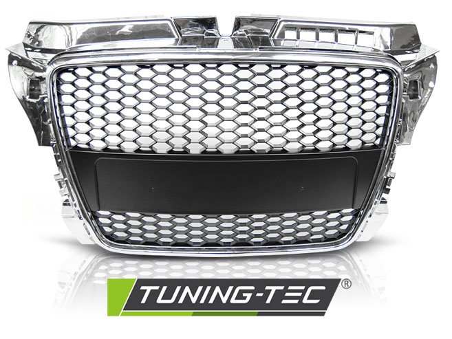 PŘEDNÍ MASKA BEZ ZNAKU RS TYPE AUDI A3 8P, 2008-2013, CHROMOVĚ ČERNÁ