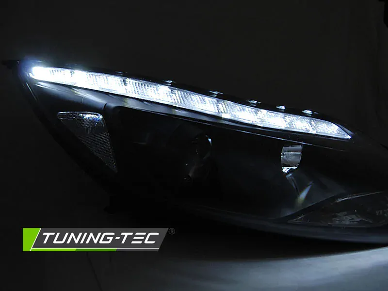 PŘEDNÍ SVĚTLA, SVĚTLOMETY, LAMPY FORD FOCUS MK3, 2011-2014, LED, ČERNÉ