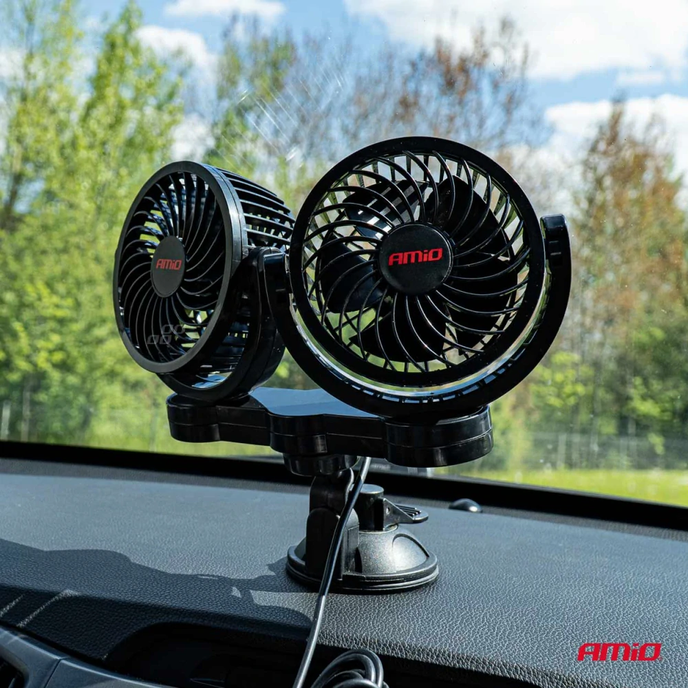 Ventilátor do auta 12V DUO, 2x108 mm, na přísavku