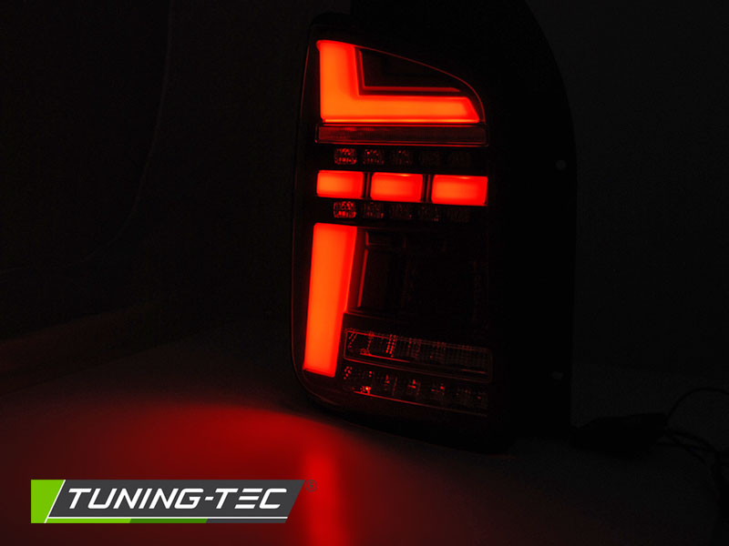 Zadní světla VW T5 10-15 dvojité dveře - černá LED BAR SEQ