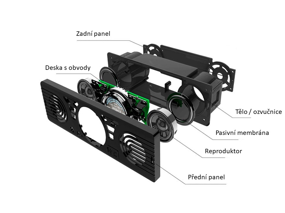 1DIN autorádio BLUETOOTH/USB/SD/AUX, s vestavěnými reproduktory