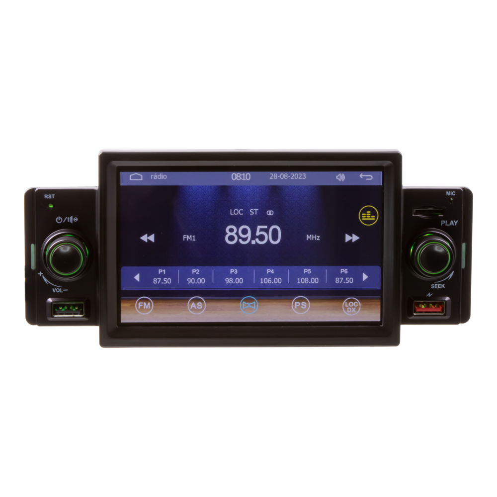 1DIN autorádio s 5" LCD/3x USB/SD/Blutooth/CarPlay/AndroidAuto