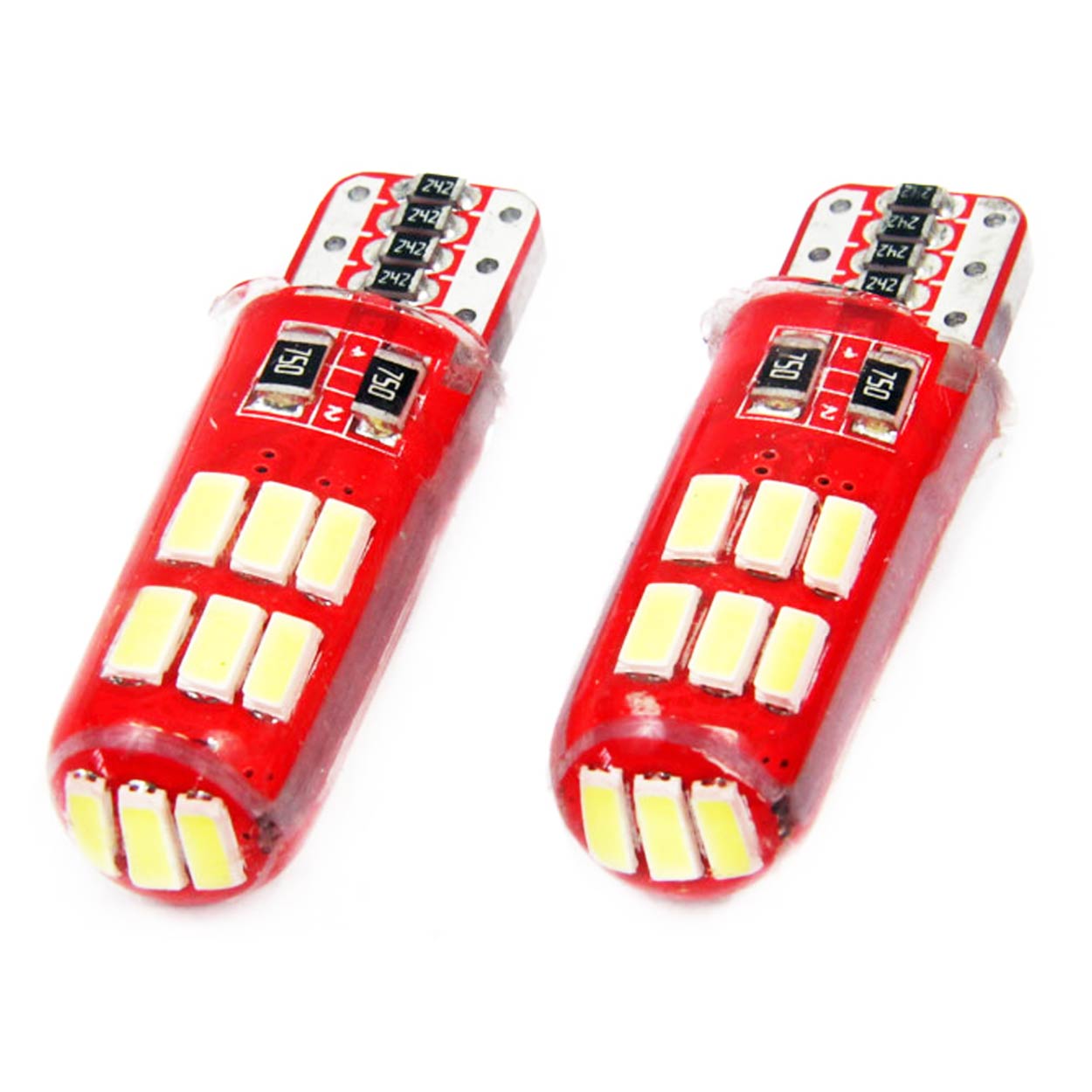 LED žárovky W5W T10 AMIO CAN-BUS 15 SMD LED, bílé 6000K, 2 ks