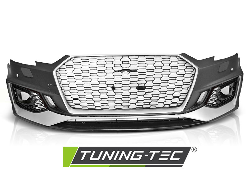 Přední nárazník SPORT, Audi A4 B9, 2015-2019, PDC, černo-stříbrný