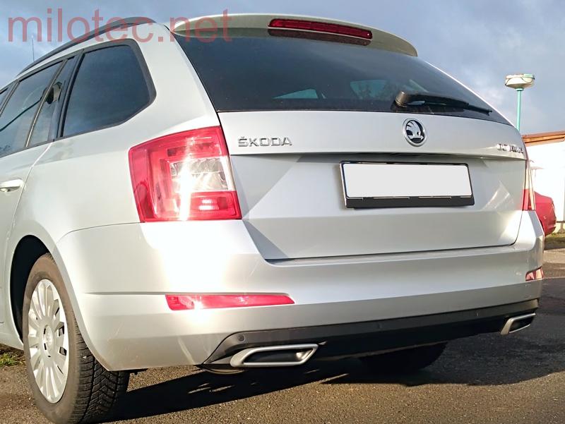 Dummy - koncovky výfuku, Alu Brush, Škoda Octavia III./ Facelift, r.v.2013/2017