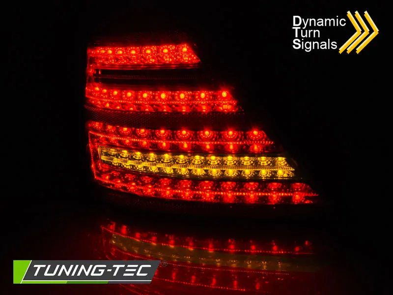 ZADNÍ SVĚTLA MERCEDES W221 S-KLASA, 2005-2009 S LED DYNAMICKÝM BLINKREM, RED/SMOKE