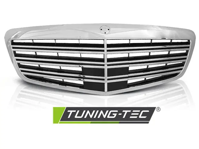 PŘEDNÍ MASKA MERCEDES W221 2005-2009 CHROMOVO ČERNÁ