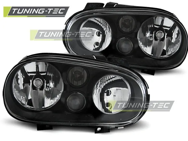 PŘEDNÍ SVĚTLOMETY, SVĚTLA, LAMPY VOLKSWAGEN GOLF 4, 1998-2003, ČERNÉ BLACK
