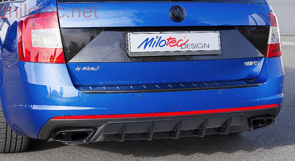 Difuzor zadního nárazníku Škoda Octavia III RS (2013 - 2020) - ABS černý klavírlak - Milotec
