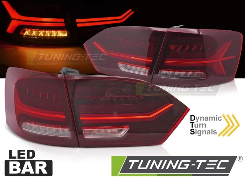 Zadní LED světla, světlomety, lampy VW Jetta VI, 2011-2014, SEQ, červené