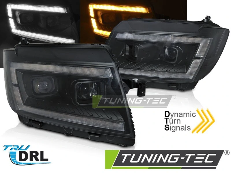 Přední světla, světlomety, lampy VW Crafter II 2017-, DRL, SEQ, TubeLight, kouřové