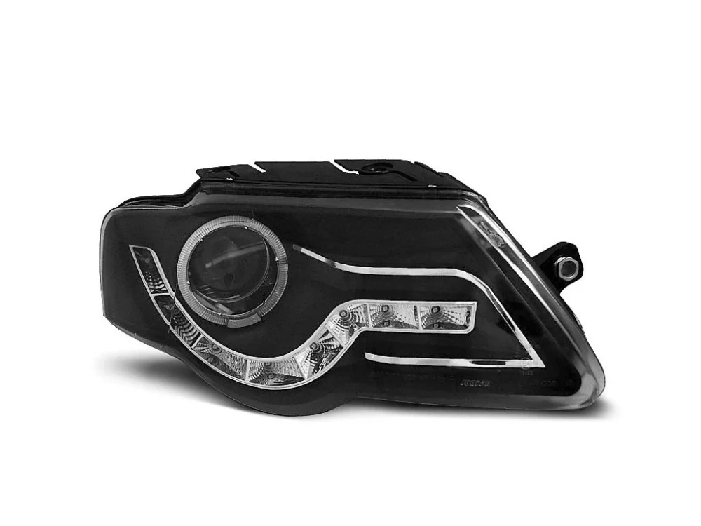 Přední světla Volkswagen Passat 3C, 2005-2010, LED Daylight, černé black LPVWF7