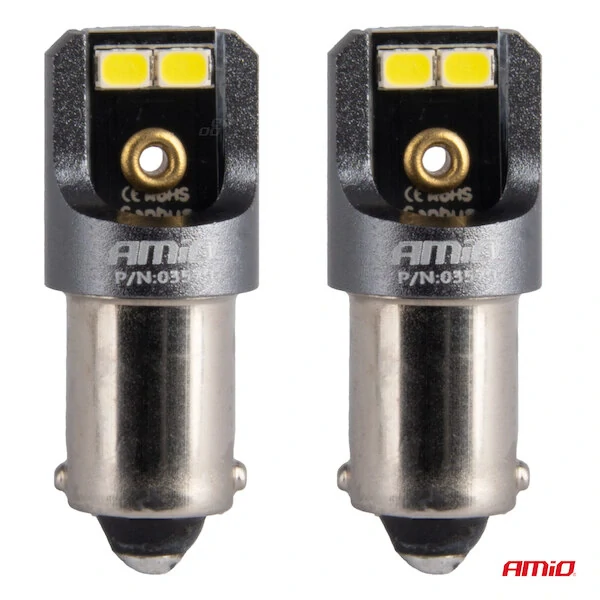 LED žárovky CANBUS PRO T4W BA9S 4x2016 SMD bílé 12V 24V AMIO-03579