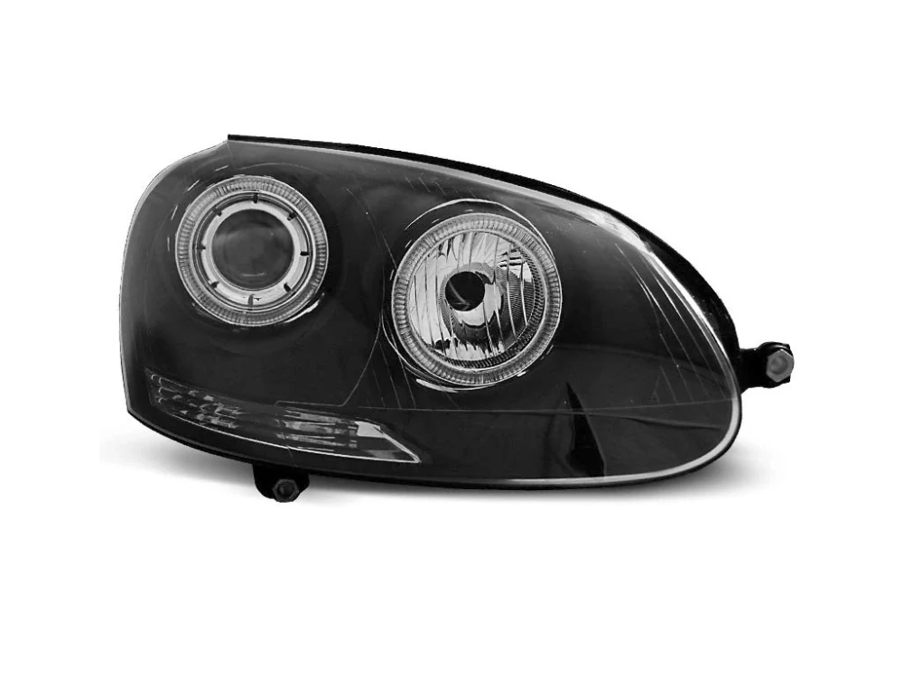 Přední světla VW Golf V 03-09 Angel Eyes - černé