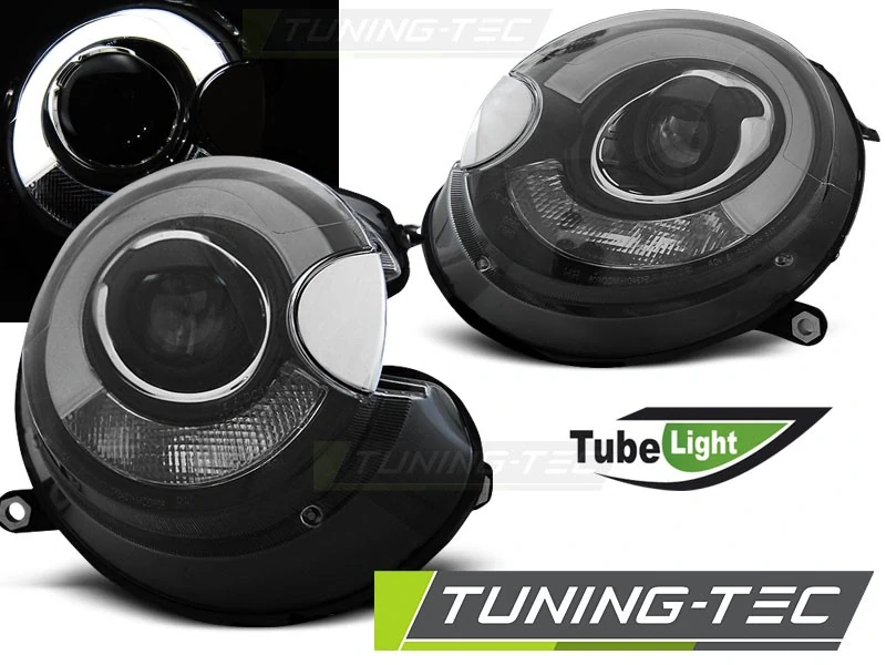 Přední světlomety, světla, lampy Mini Cooper 2006-2014, TUBE Light, černé black, LPMC09