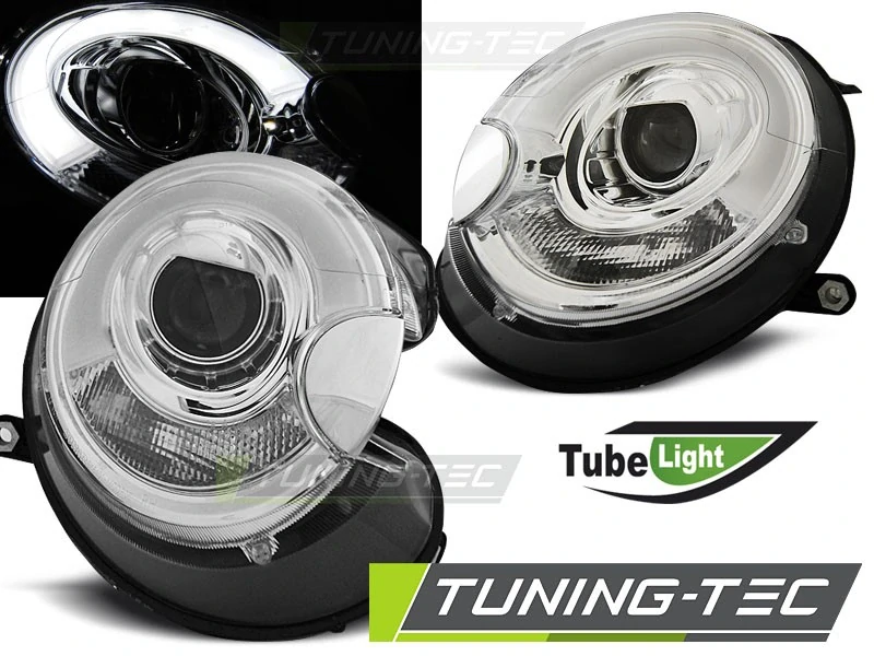 Přední světla Mini Cooper 2006-2014, TUBE Light, chrom, LPMC08