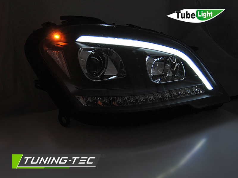 Přední světla Mercedes Benz W164 ML M-CLASS 09-11 TUBE LIGHT SEQ černá