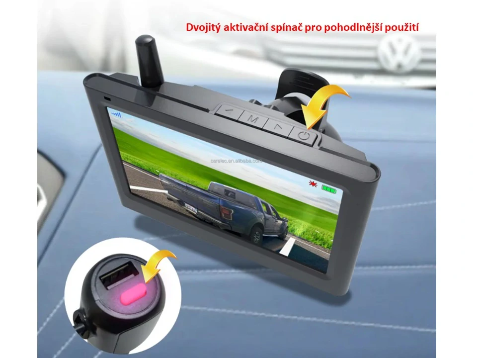 SET bezdrátový digitální kamerový systém s kamerou v SPZ se solárním napájením a monitorem 4,3"