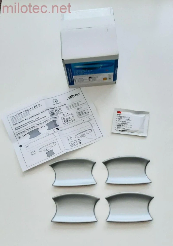 Kryty pod kliky, stříbrné matné, Octavia III. / Superb III. / Fabia III. / Kodiaq / Karoq / Scala / Kamiq