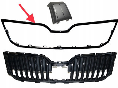 Rámeček přední masky Škoda Superb III (2015 - 2019) černý lesklý, originál