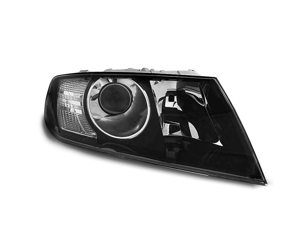 Přední světlomety, světla, lampy s čočkou Škoda Octavia 2, 2004-2008, černé black