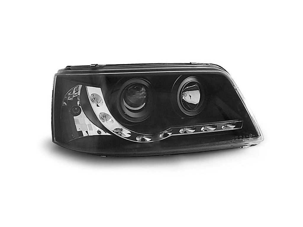 Přední světla Volkswagen T5, 2003-2009, LED Daylight, černé 