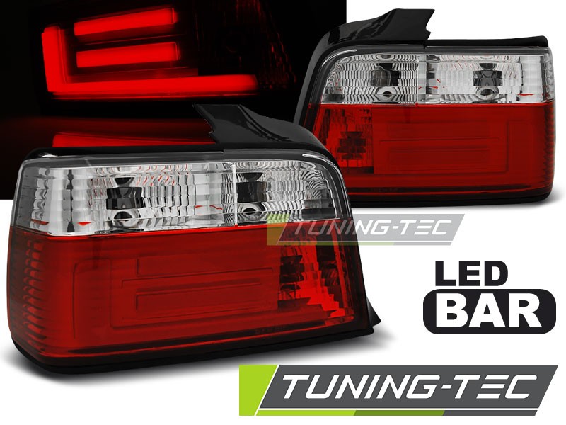 Zadní světla LED BAR, BMW E36 sedan, 1990-1999, červené, bílé