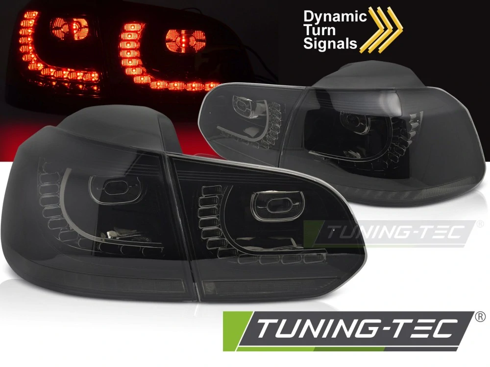 Zadní LED světla, světlomety, lampy VW Golf 6, 2008-2013, SEQ, kouřové