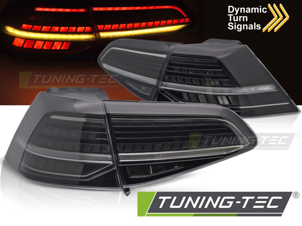 Zadní LED světla, světlomety, lampy VW Golf 7, 2013-2019, SEQ, kouřové