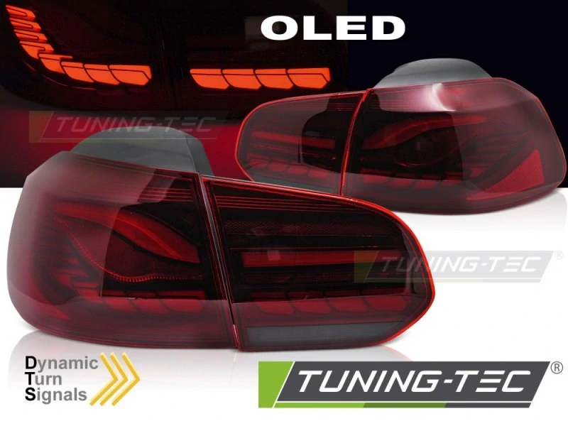Zadní LED světla VW Golf 6, 2008-2013, OLED, SEQ, červené
