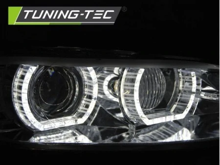Přední světla BMW E92,93, 2006-2010 3D Angel eyes, chromové