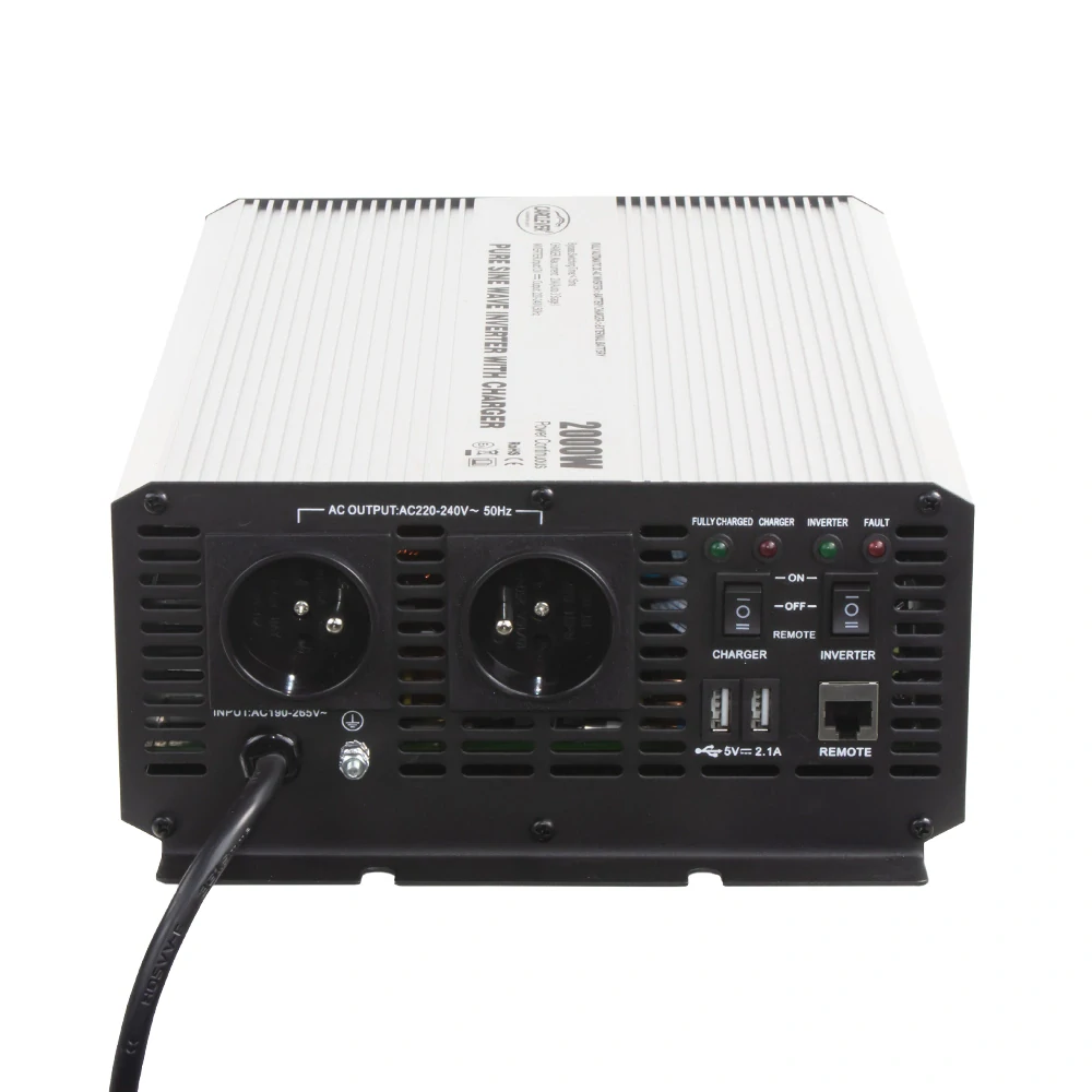 Sinusový měnič napětí UPS 2000W 12/230V + nabíječka 12V/15A