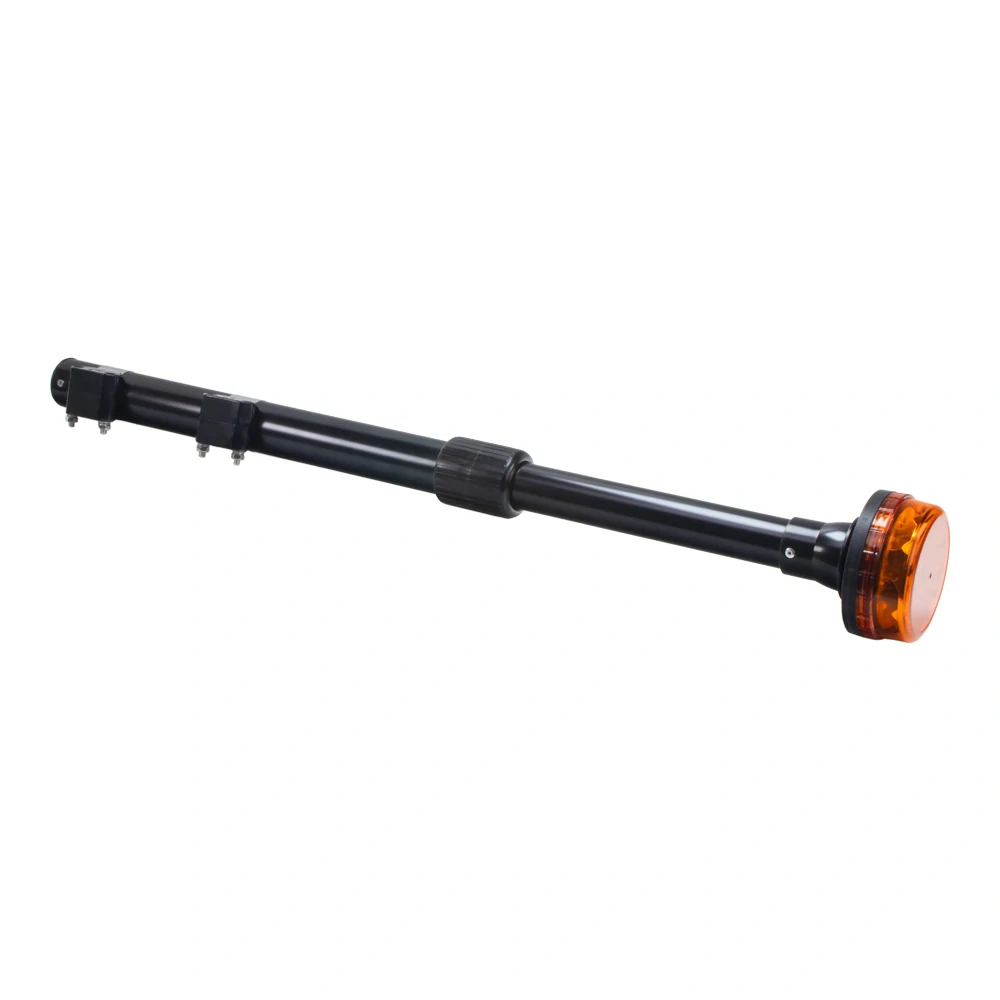 LED maják, 12-24V, 12x3W oranžový s teleskopickou tyčí na motocykl, ECE R65 R10