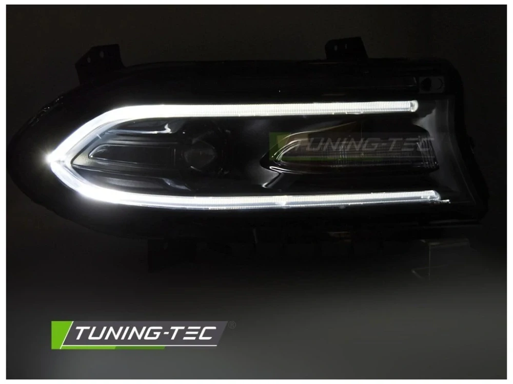 Přední světla Dodge Charger 14-23 černé TRU LED DRL