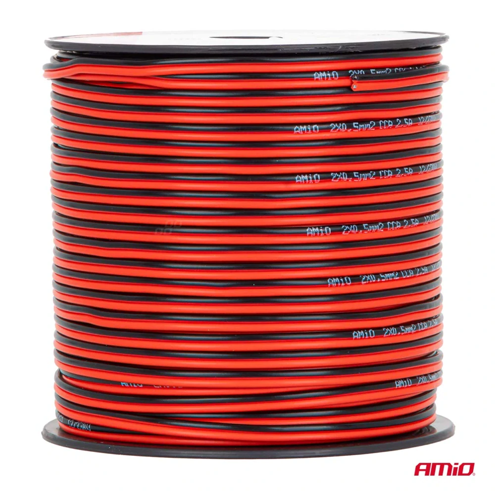 Dvoužilový reproduktorový kabel AMIO 2x0.5 mm² (100 m)