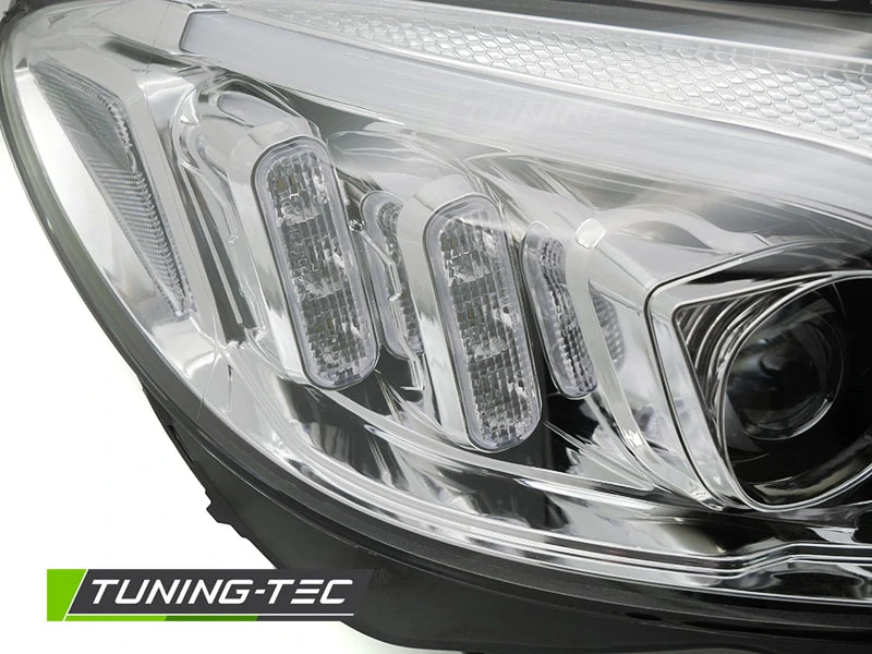 MERCEDES W205 14-18 - přední chromová světla TUBE LED