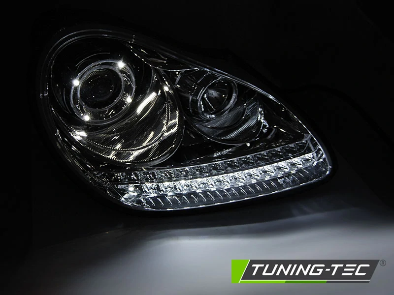 Přední světla Porsche Cayenne 02-06 DAYLIGHT chrom HID XENON