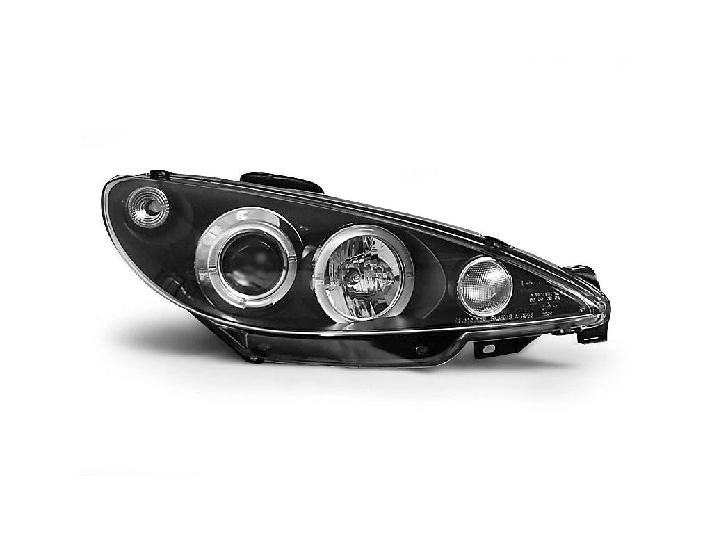 Přední světla Peugeot 206 02-07 Angel Eyes - černé 