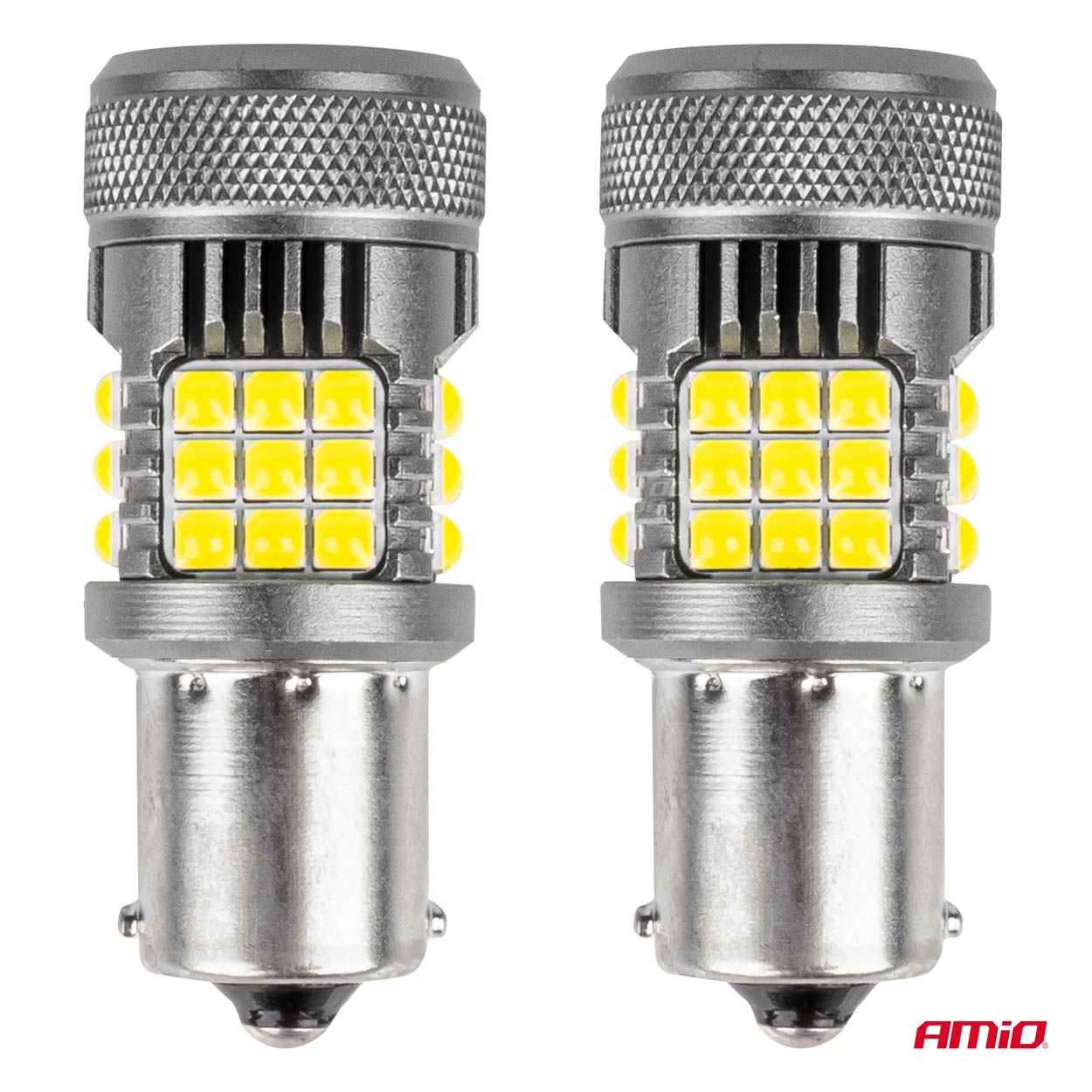 LED žárovky BA15S P21W CAN-BUS, 36 SMD LED, bílé, aktivní chladič, 2 ks | AMIO